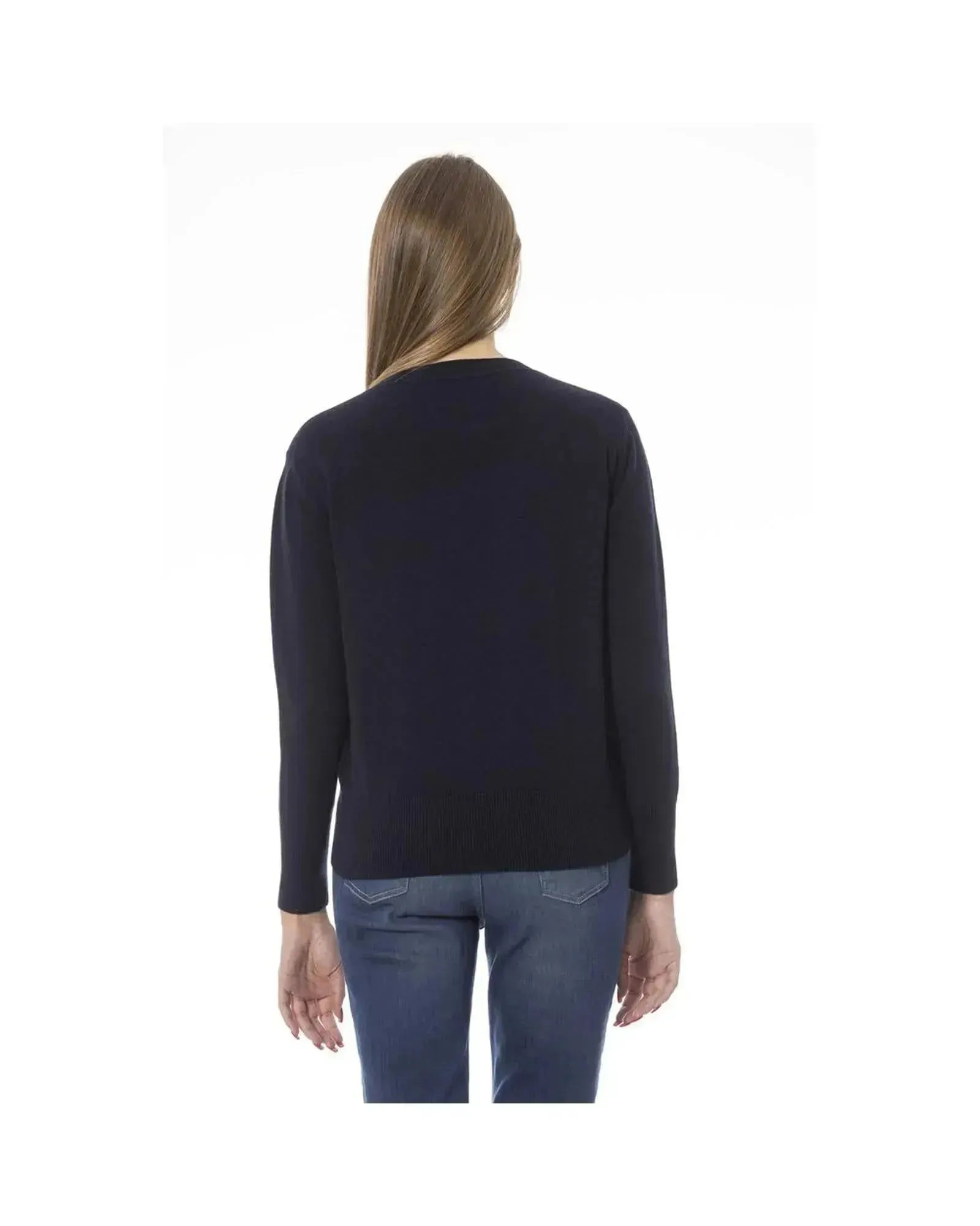 Baldinini Trend Women's Blue Wool Sweater - 42 IT