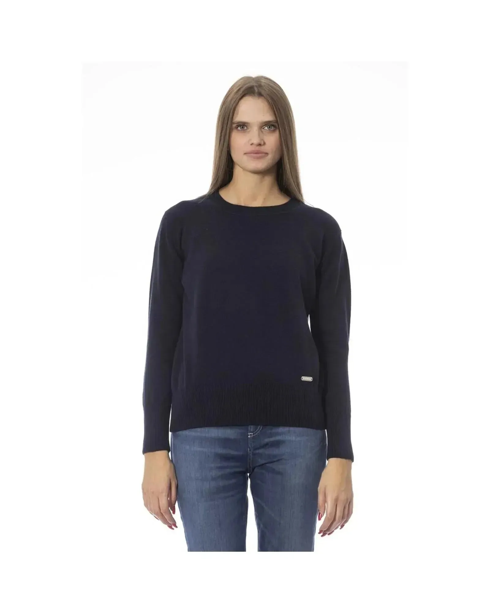 Baldinini Trend Women's Blue Wool Sweater - 42 IT