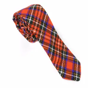 Bright Red Holiday Plaid Wool Necktie