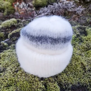 Brushed Wool Hat - White / Grey