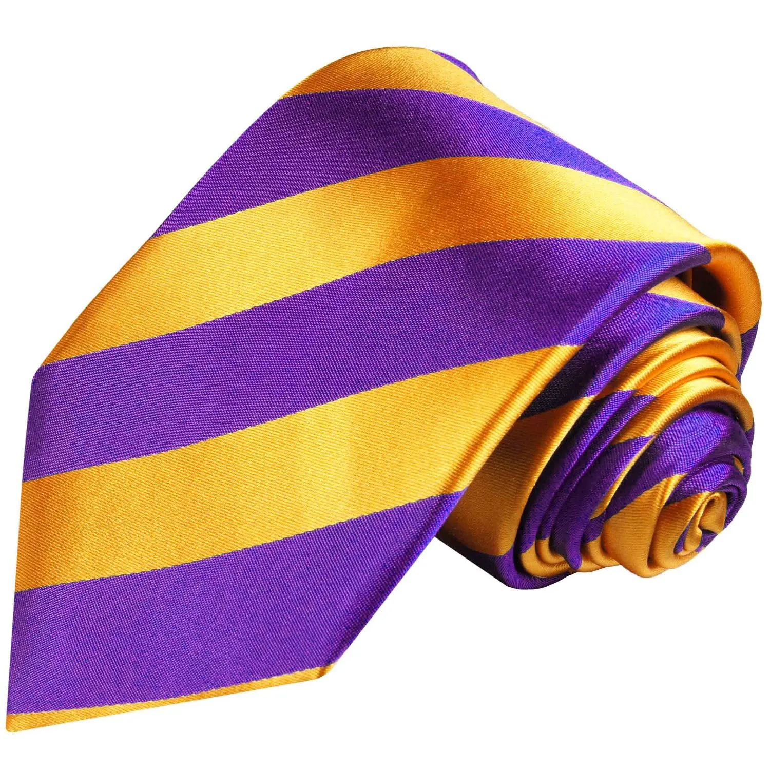 Classic Purple and Gold College Striped Men's Necktie