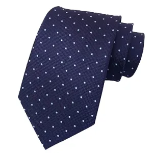 Classy Men Classic Blue Mini Dot Silk Tie