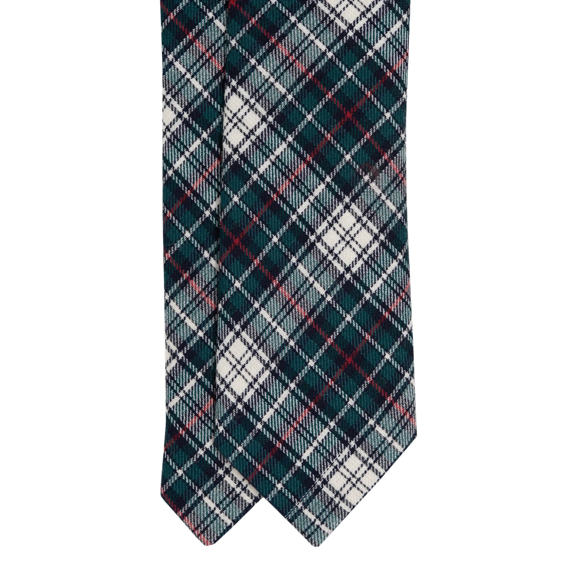 Cravatta in Lana - GREEN-RED CHECK TARTAN