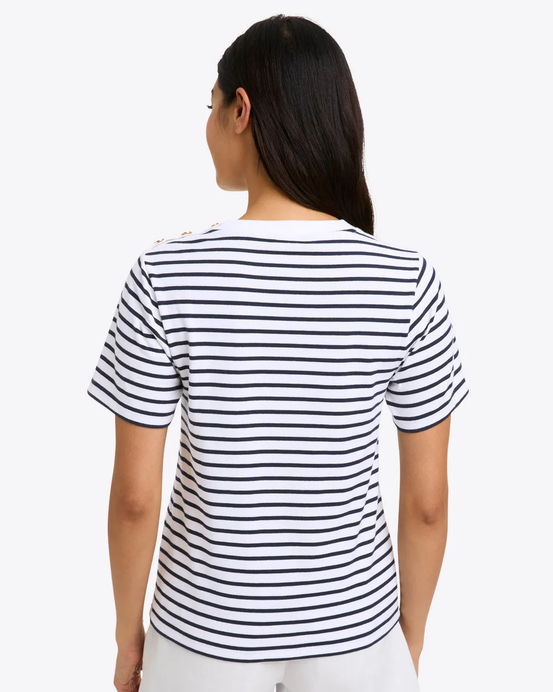 Crewneck T-Shirt in Nautical Stripe