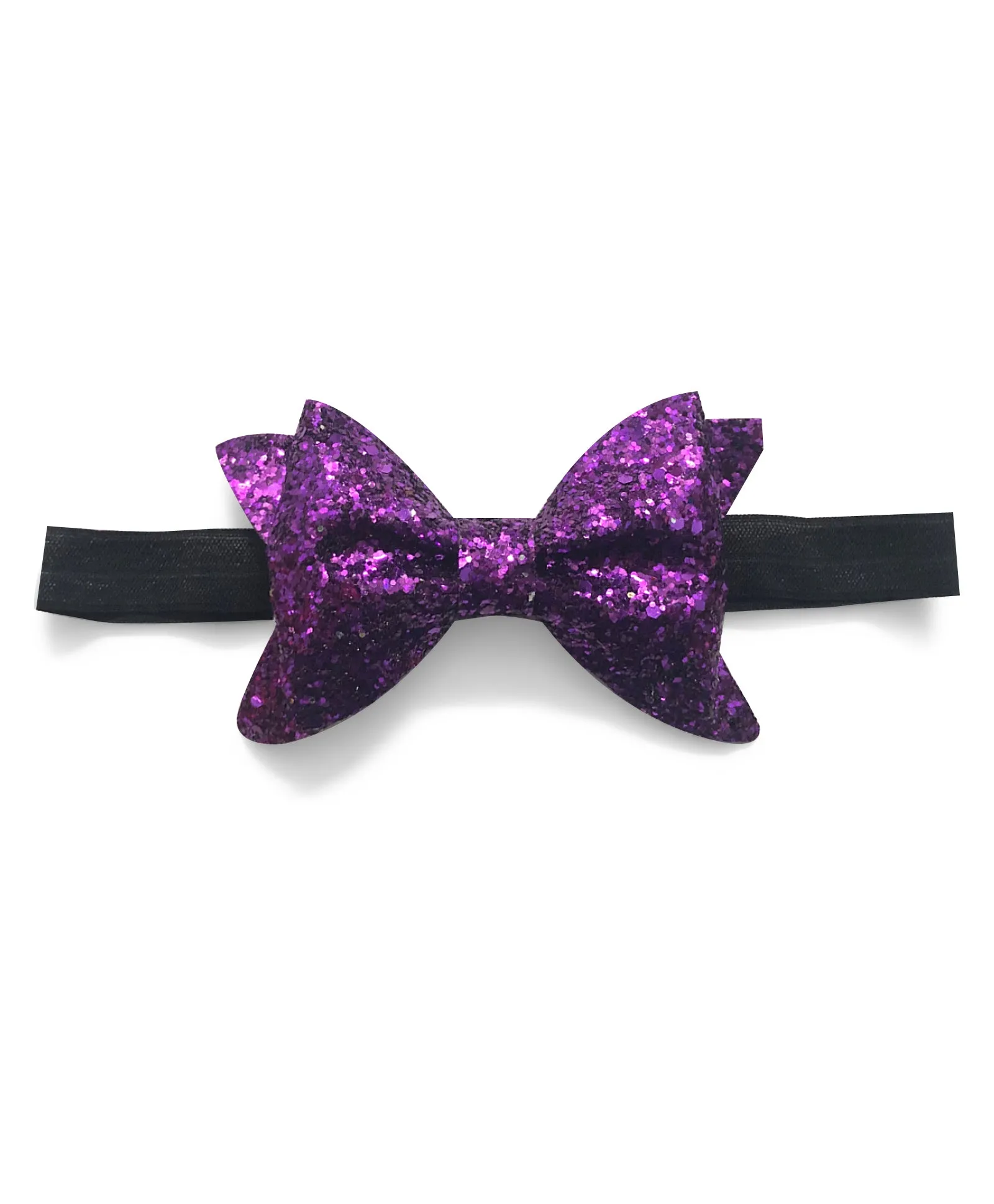 Glitter Big Bow Headband - Purple