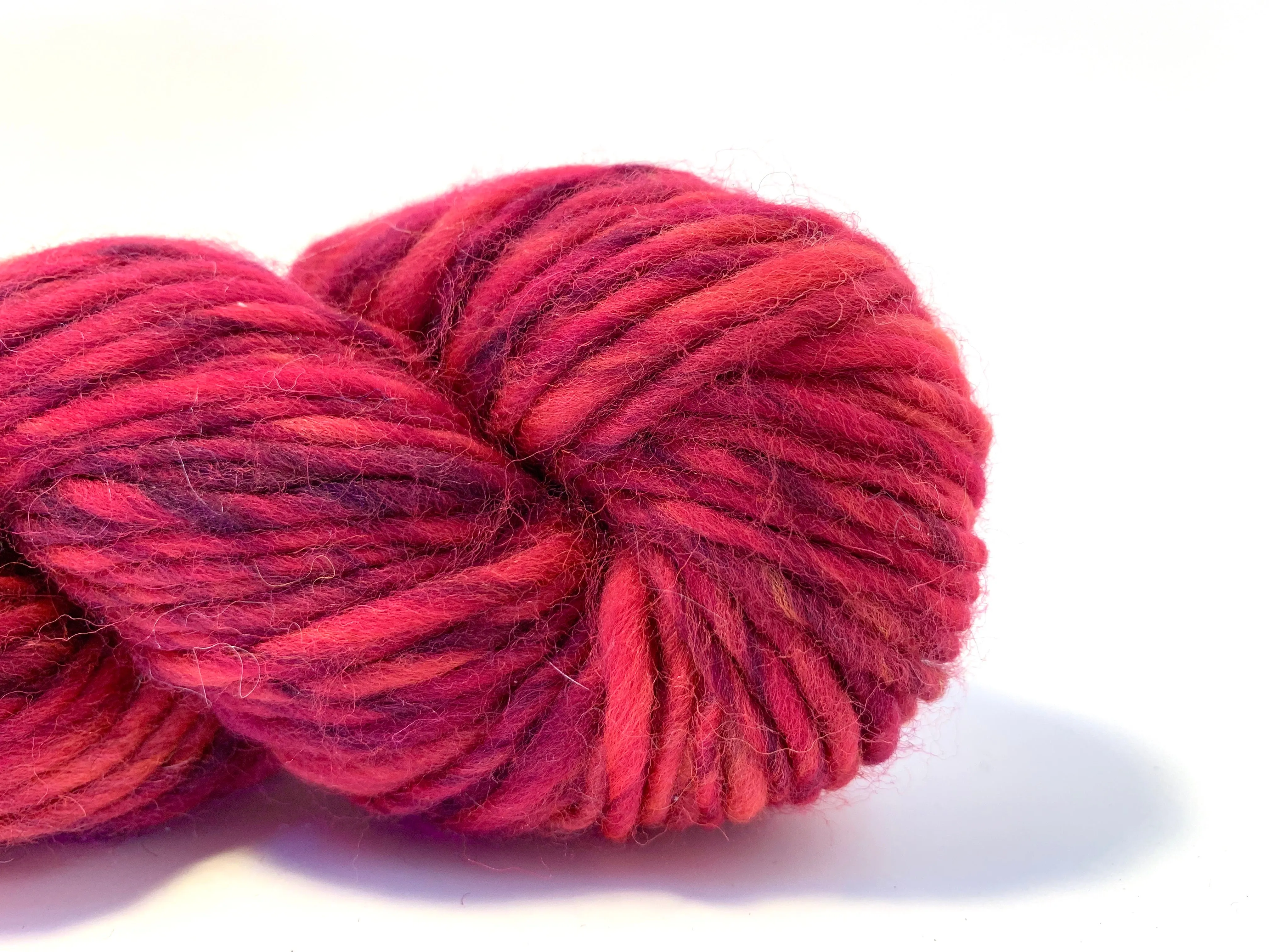 Handspun Yarn: Flame ~ Single Ply Superwash Merino