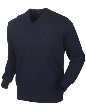 HARKILA Glenmore Pullover - Mens Merino Knitwear - Dark Navy