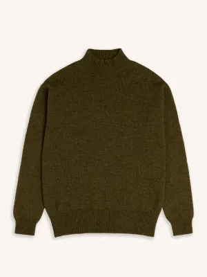 Harris Mock Neck in Dark Pine Merino Wool