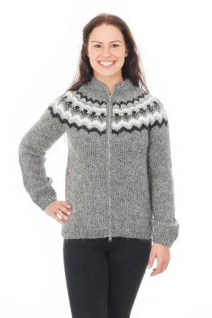 Hlín - Icelandic Wool Cardigan - Grey