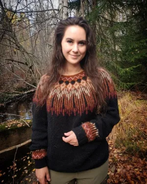 Hopi Black Lettlopi sweater - Knitting Kit