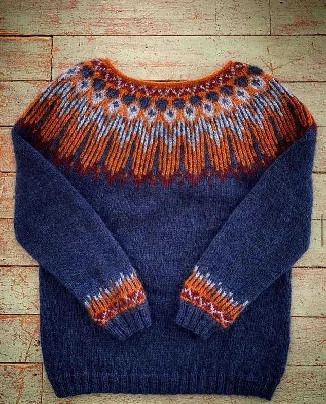 Hopi Brown Lettlopi sweater - Knitting Kit