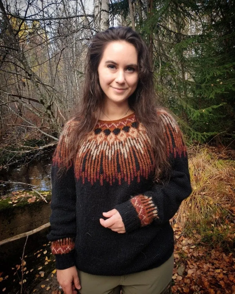 Hopi Brown Lettlopi sweater - Knitting Kit