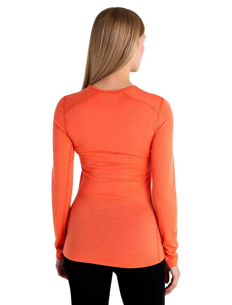 Icebreaker 200 Oasis Long Sleeve Women's Crew - Tangerine