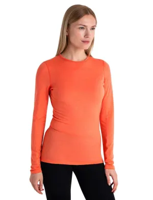 Icebreaker 200 Oasis Long Sleeve Women's Crew - Tangerine