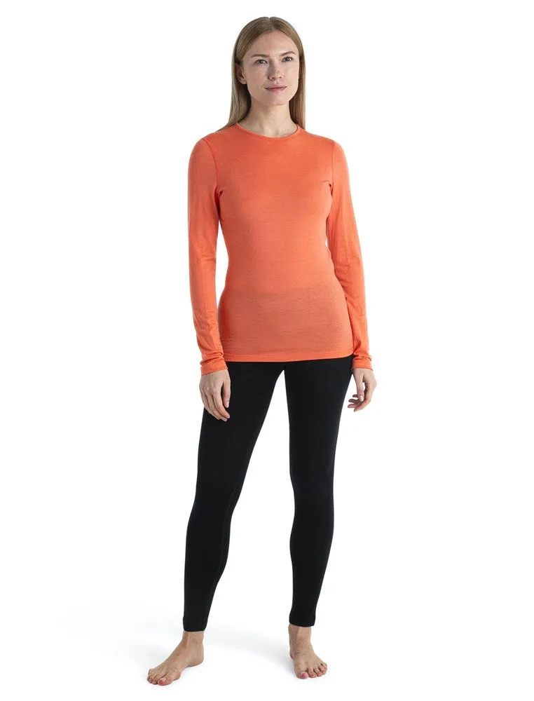 Icebreaker 200 Oasis Long Sleeve Women's Crew - Tangerine