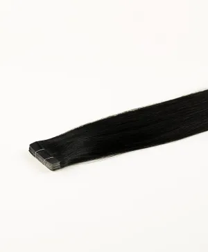 Jet Black, 16" Slim Tape-In Hair Extensions, #N01