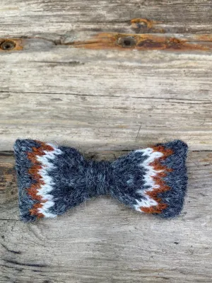 Knitted Wool Bow Tie - Greyish