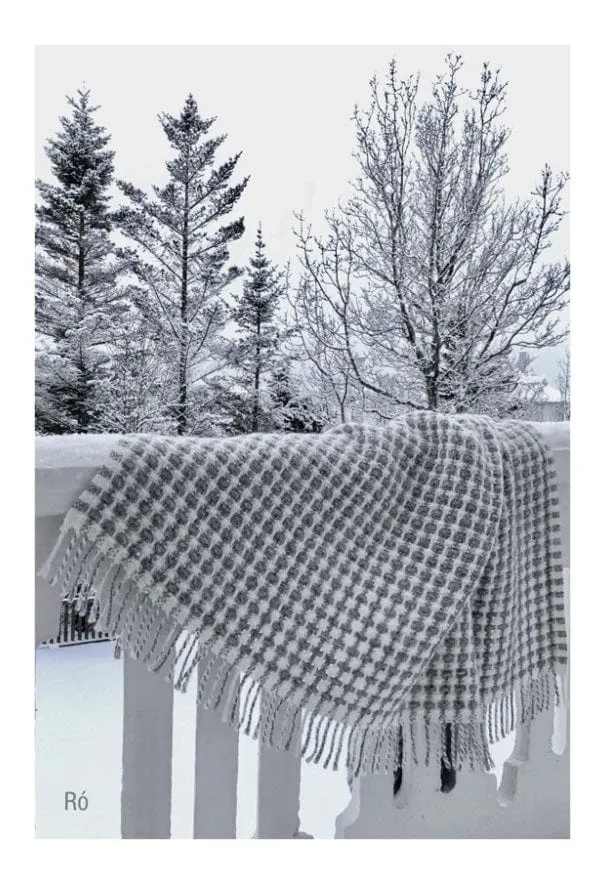 Léttlopi Wool Blanket - Grey and White