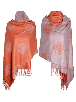 LUXURY ORANGE GREY  cashmere scarf mulbery tree print reversible super soft winter shawl unisex trending scarf Xmas gift for him and her