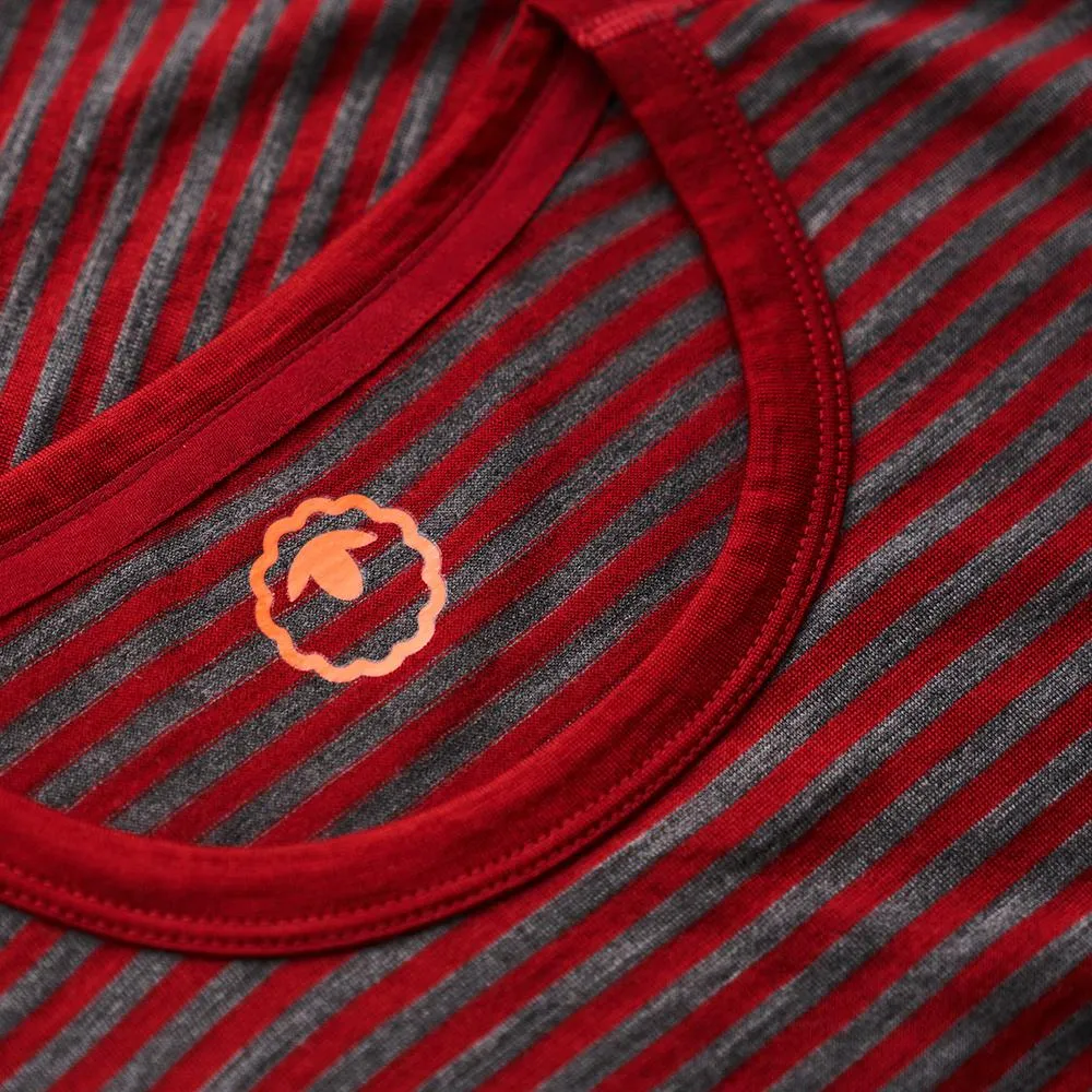 Mens Merino 150 Pocket Tee (Mini Stripe Red/Smoke)