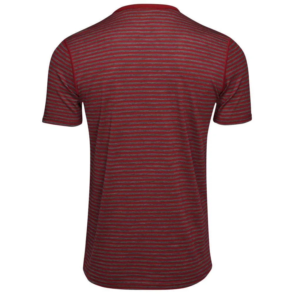 Mens Merino 150 Pocket Tee (Mini Stripe Red/Smoke)