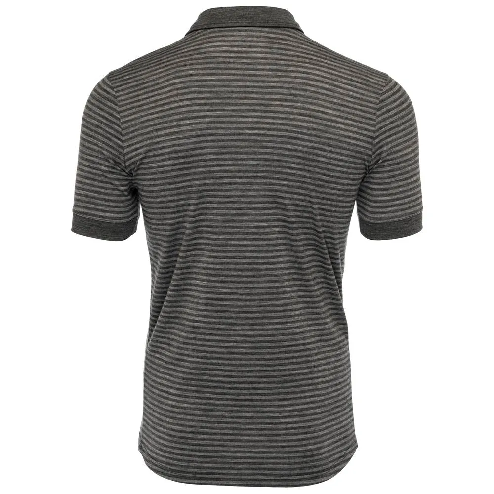 Mens Merino 180 Short Sleeve Polo Shirt (Stripe Smoke/Charcoal)