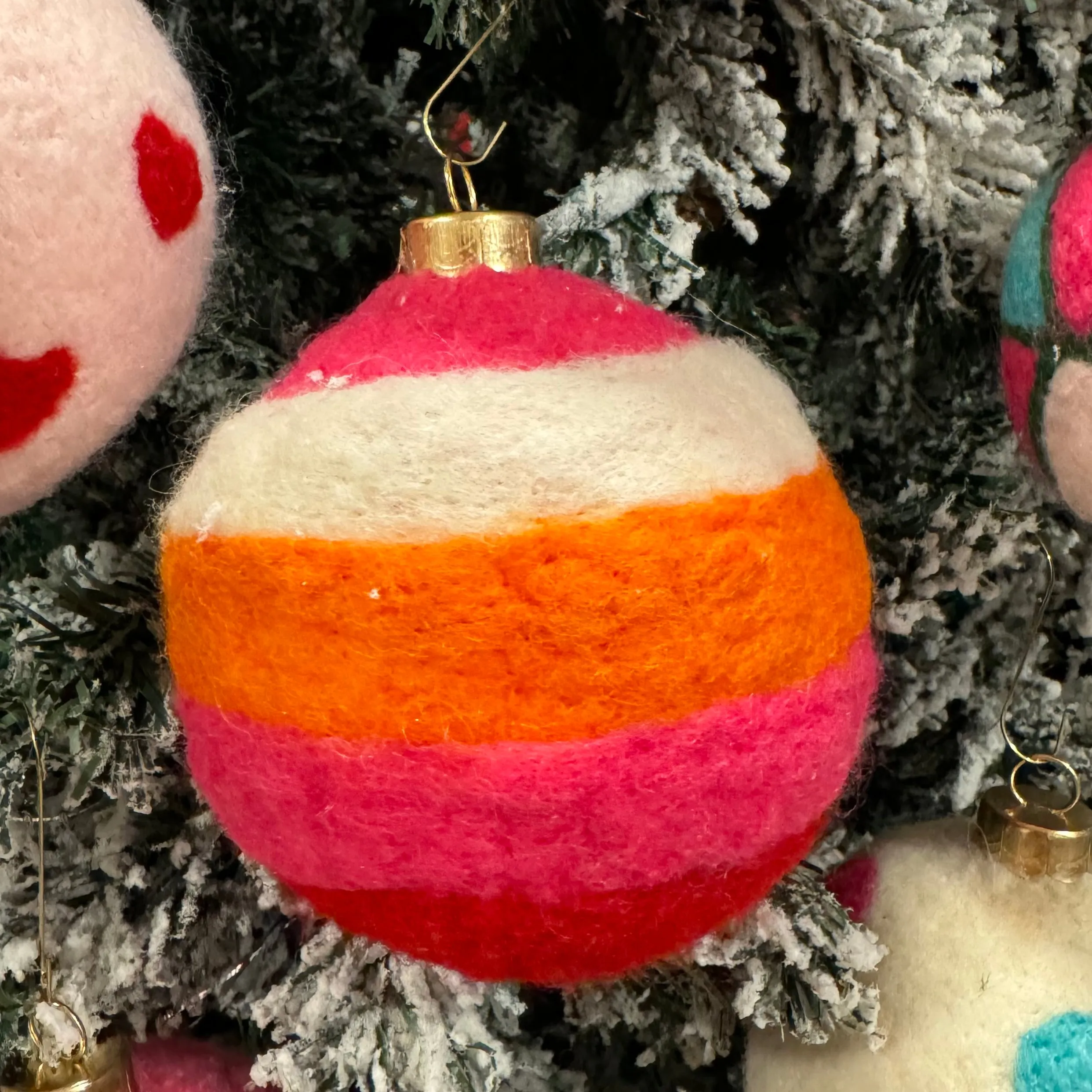 Merry Assorted Set of Six Wool Ornaments