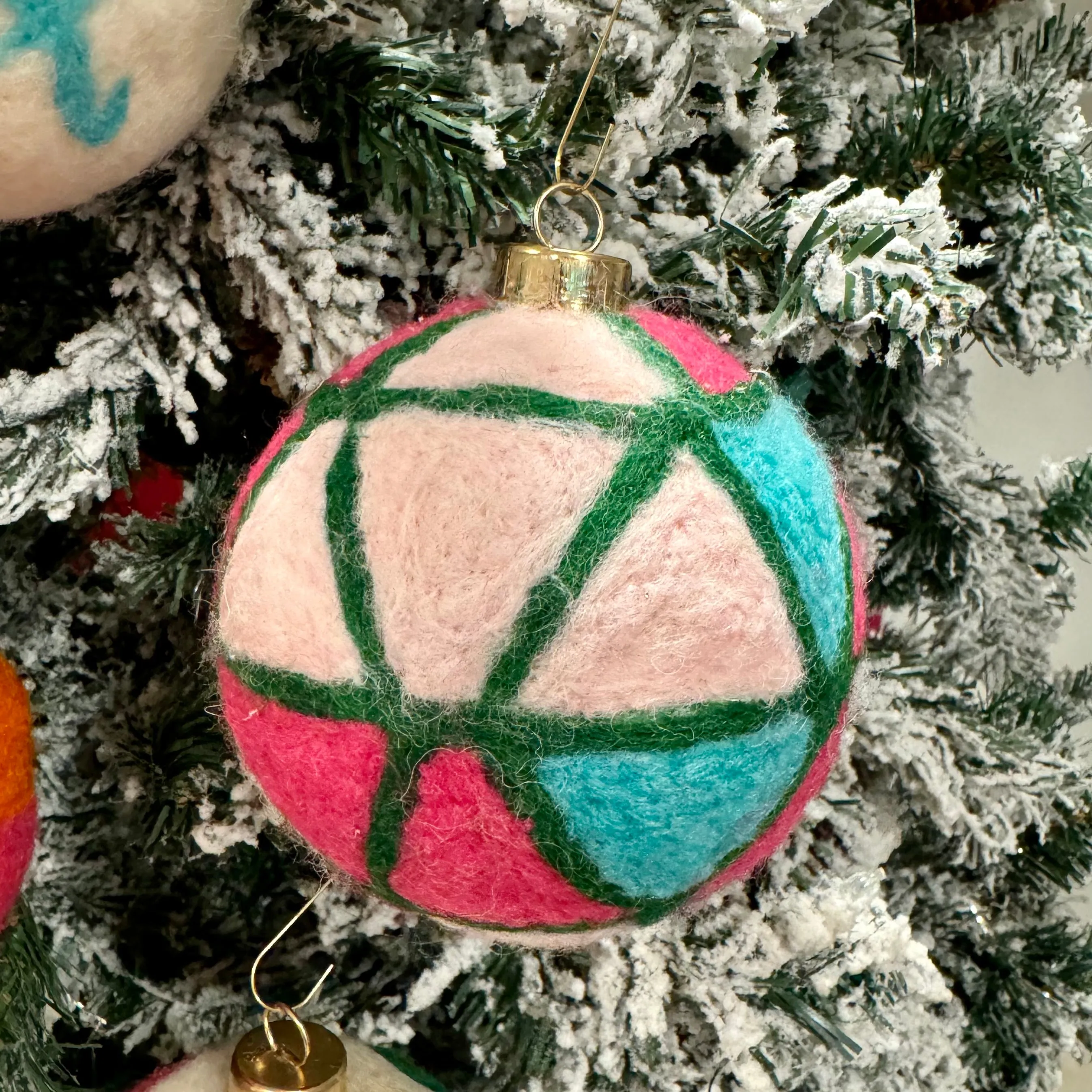 Merry Assorted Set of Six Wool Ornaments