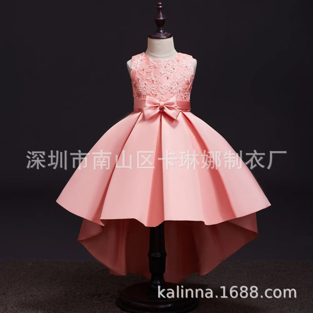 Middle and Big Children's Dress High-End Children's Princess Dress Trailing Performance Wear