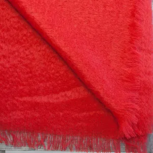 Mohair Throw - Crimson