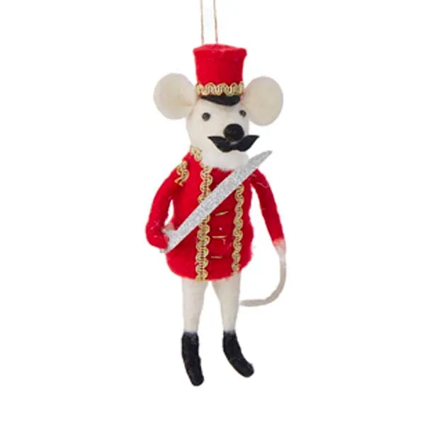 Mouse Nutcracker Wool Deco - Assorted