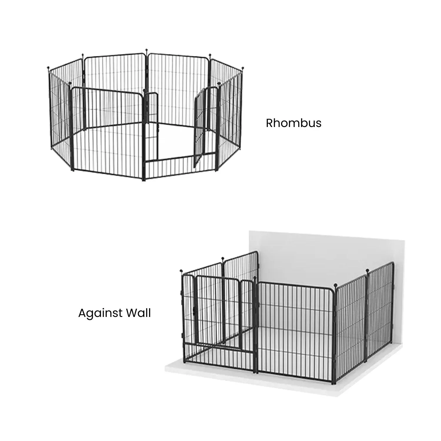 Multifunctional Pet Playpen, 8-Panel Steel Fence - Floofi