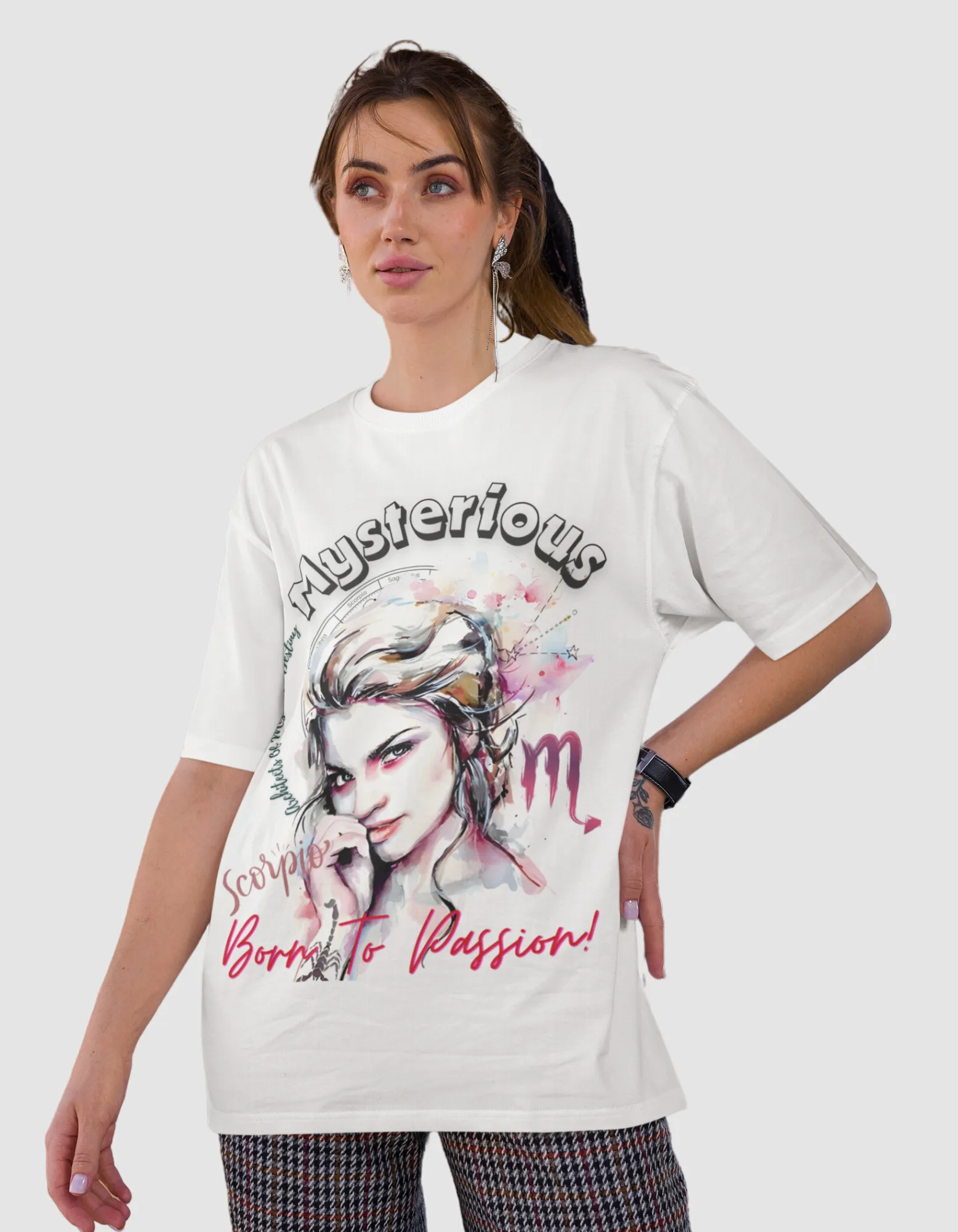 Mysterious Scorpio Graphic Printed Oversized T-Shirt For Women