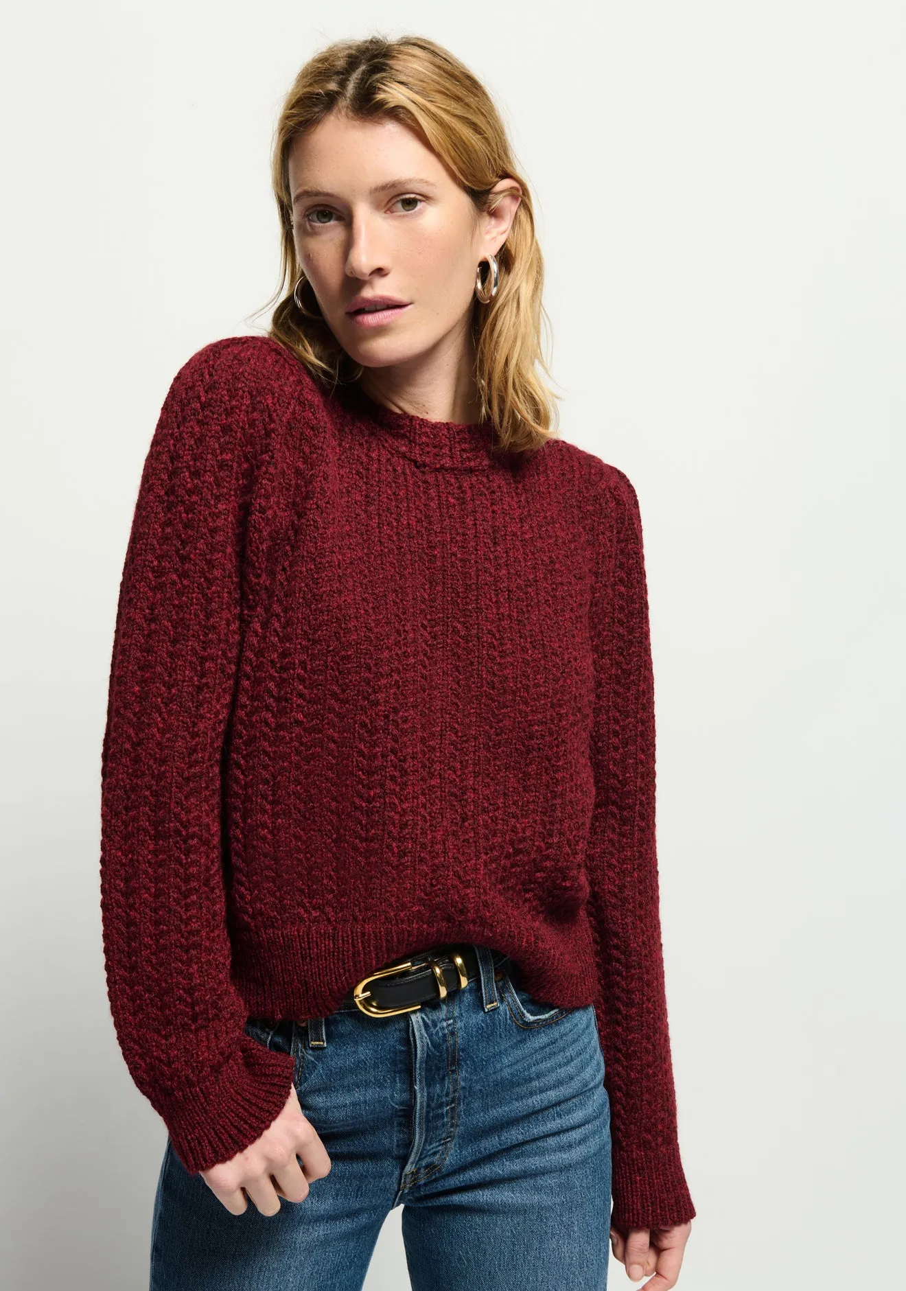 Nation LTD - Eboni Mock Neck Tuck in Danish Red