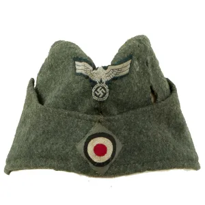 Original German WWII 1943 dated Heer Army EM-NCO M38 Overseas Cap by Clemens Wagner - Schiffchen