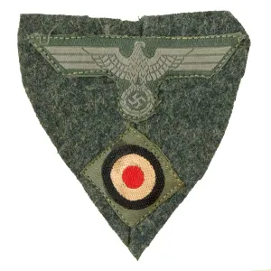 Original German WWII Heer Army Cut Off M43 Field Cap Eagle and Cockade Insignia