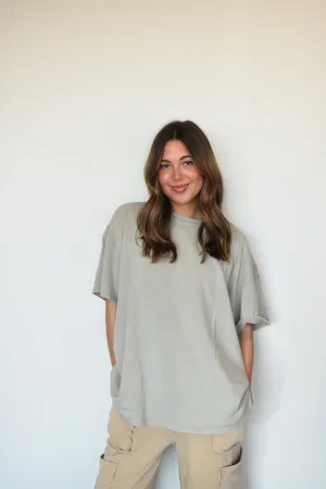 Oversized Boxy Tee- Khaki