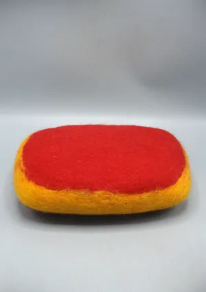 Red and Orange Felt Meditation Cushion