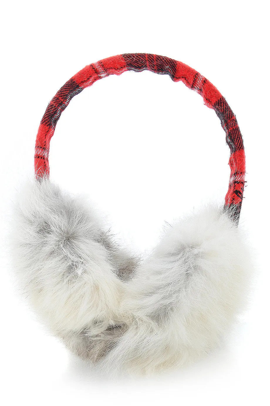 SCOTTISH Red Rabbit Fur Women Earmuffs