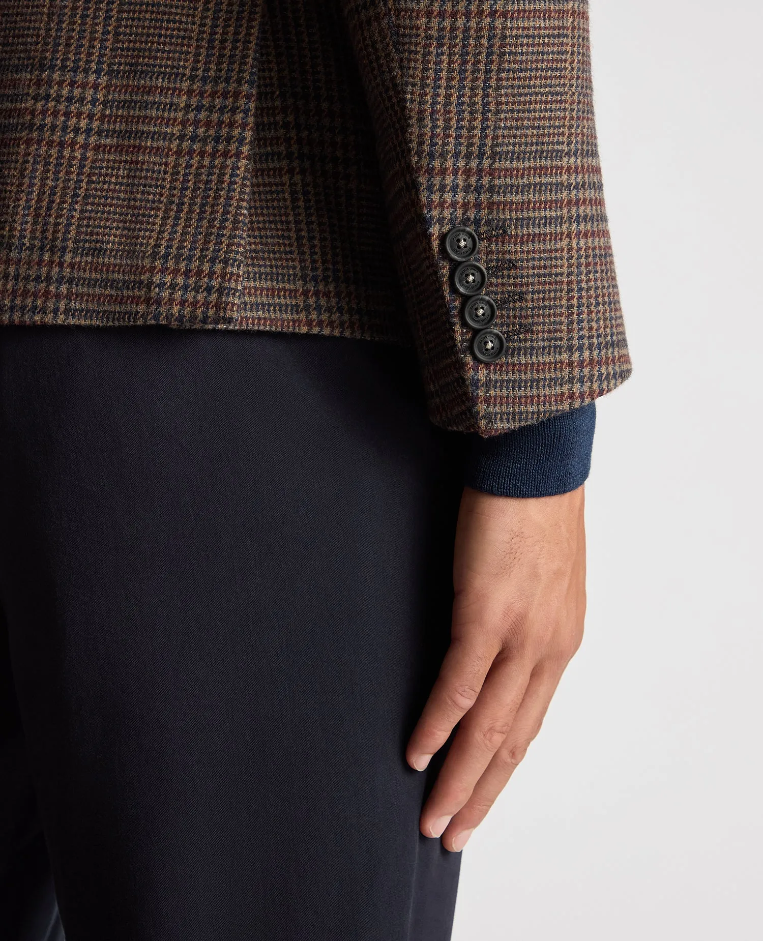 Slim Fit Checked Wool Jacket