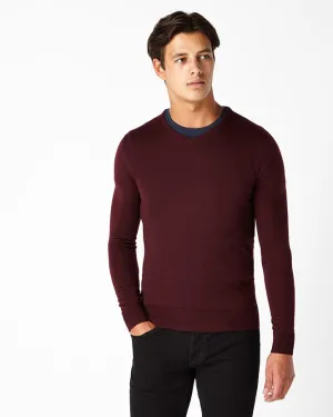 Slim fit merino wool-acrylic v-neck sweater