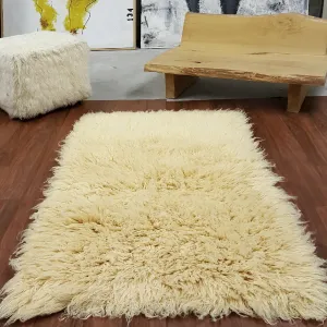 SUPER THICK 3X5 YELLOW FLOKATI RUG | THICK 3000gsm WEIGHT | LONG 3.5" PILE