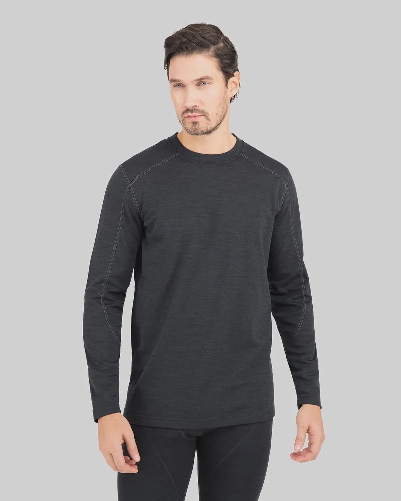 Terramar Mens Thermawool 3.0 Crew/ Smoke Heather