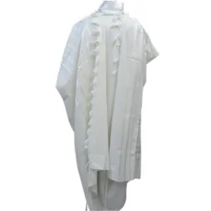 Traditional White/Silver Wool Tallit All White Silver Tallit