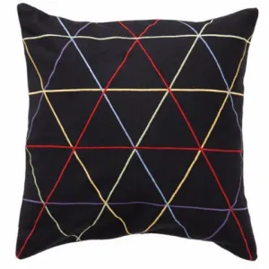 Trio Black/Multi 45x45cm Merino Wool Cushion Cover