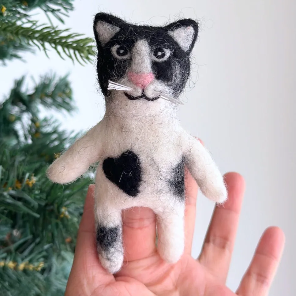 Tuxedo Cat Finger Puppet