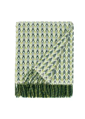 Wave Wool Design blanket throw - Green