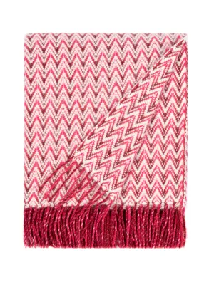 Wave Wool Design blanket throw - Red