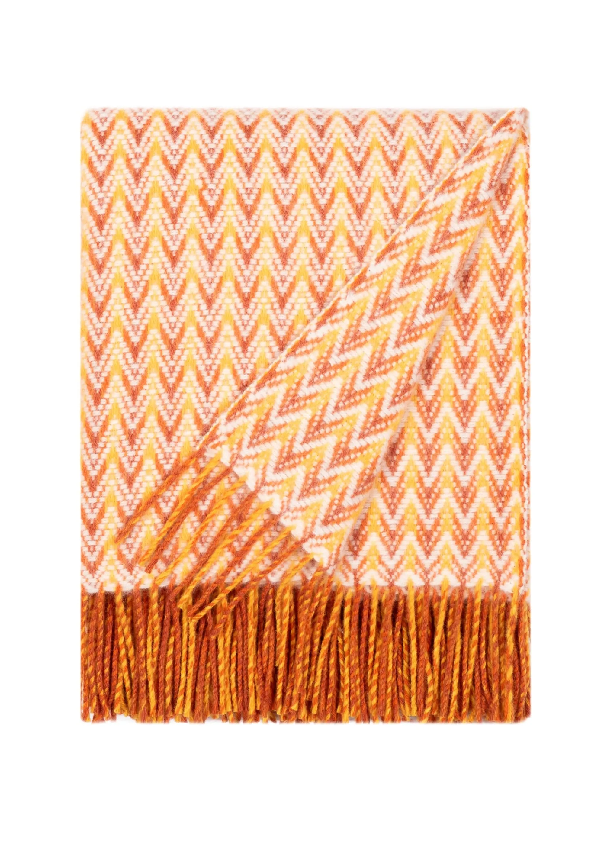 Wave Wool Design blanket throw - Yellow