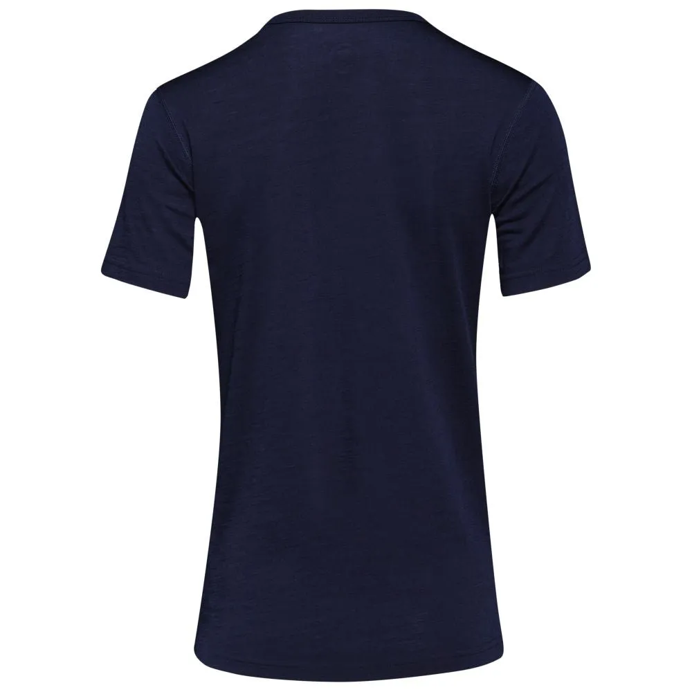 Womens Merino 150 Emblem Tee (Navy/Orange)